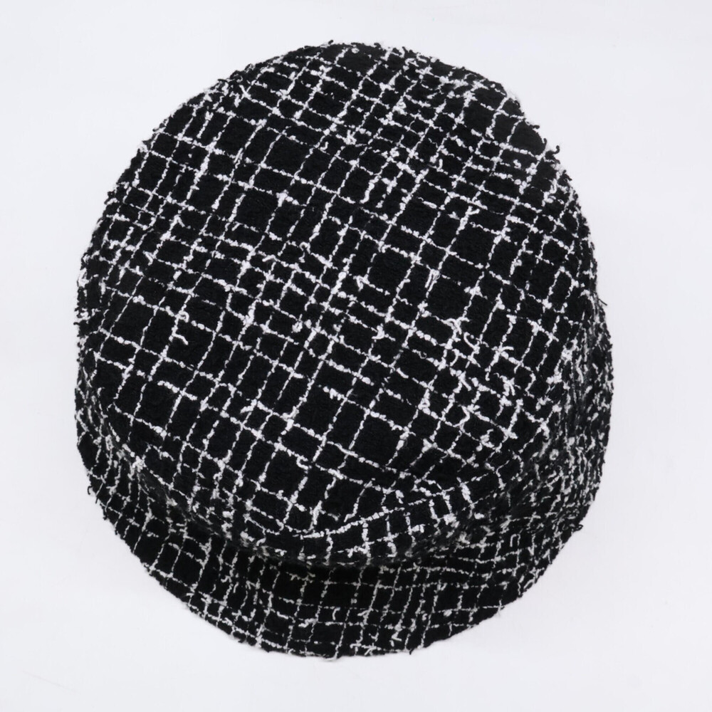 CHANEL Coco Mark Tweed Bucket Hat, Size S, Black, Women's - Picture 6 of 9